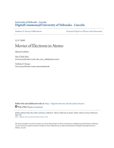 Movies of Electrons in Atoms - DigitalCommons@University of
