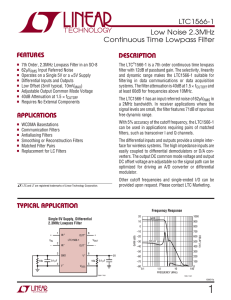 LTC1566-1 - Low Noise 2.3MHz Continuous Time Lowpass Filter
