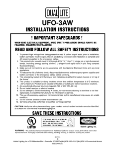 Lampak UFO-3AW Installation Instructions - Dual-Lite