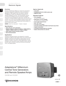 Adaptatone® Millennium Central Tone Generators and Remote