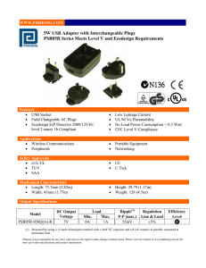 5W USB Adapter with Interchangeable Plugs PSB05R Series Meets