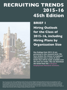 RECRUITING TRENDS 2015-16 45th Edition