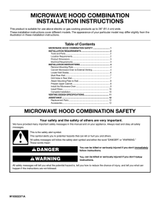 microwave hood combination installation instructions