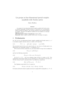 Lie groups as four-dimensional special complex manifolds with