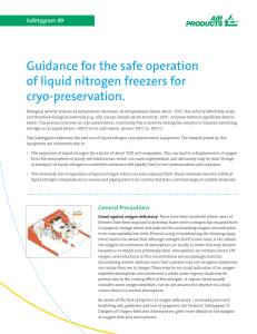 Guidance for the safe operation of liquid nitrogen