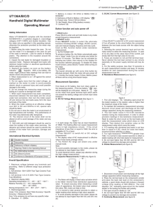 UT136A/B/C/D Handheld Digital Multimeter Operating Manual