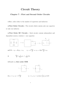 Chapter #7 -- First and Second Order Circuits