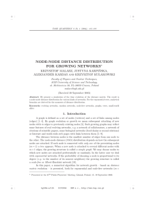 node-node distance distribution for growing networks