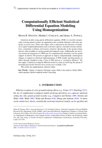 Computationally Efficient Statistical Differential Equation Modeling