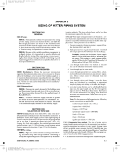 Appendix E - Sizing of Water Piping System