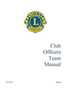 Club Officers Team Manual - Lions Clubs International