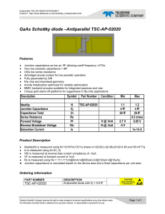 GaAs Schottky diode –Antiparallel TSC-AP-02020