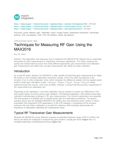 Techniques for Measuring RF Gain Using the MAX2016