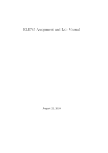 ELE745 Assignment and Lab Manual