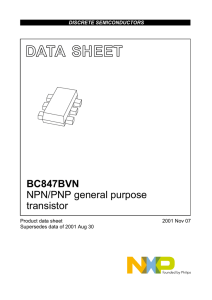 BC847BVN NPN/PNP general purpose transistor