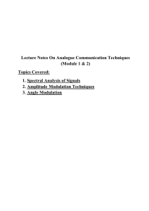 Lecture Notes On Analogue Communication Techniques (Module 1