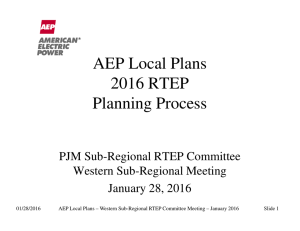 AEP Local Plans 2016 RTEP Planning Process