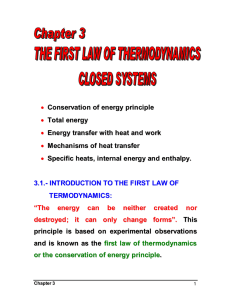 • Conservation of energy principle • Total energy • Energy transfer