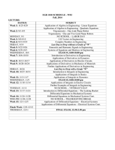 EGR 1010 SCHEDULE - WSU Fall, 2014 LECTURE