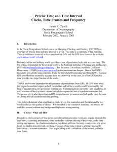 Precise Time and Time Interval Clocks, Time Frames and Frequency