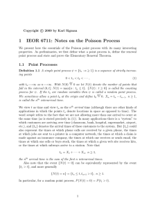 Poisson processes, elementary renewal theorem with proof