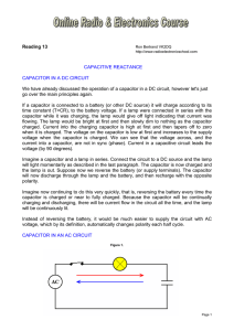 Capacitance Reactance