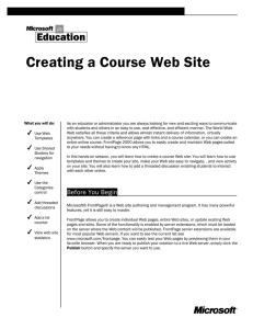 Creating a Course Web Site