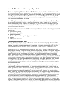 Lesson 3: Calculations used when compounding medications