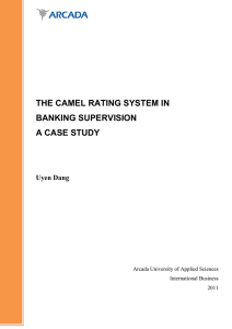 the camel rating system in banking supervision a case study