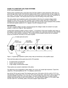 GUIDE TO CONSTANT-VOLTAGE SYSTEMS