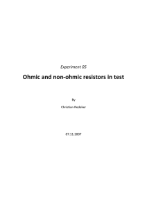 Ohmic and non-ohmic resistors in test