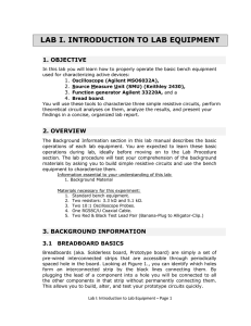 LAB I. INTRODUCTION TO LAB EQUIPMENT