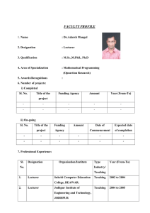 faculty profile - Government Engineering College Ajmer