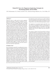 Pulsed DC Power for Magnetron Sputtering