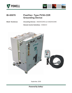 IB-65070 PowlVac Type PV38-CDR Grounding