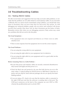 16 Troubleshooting Cables
