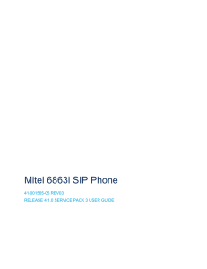 Mitel 6863i SIP Phone Release 4.1.0 SP3 User Guide
