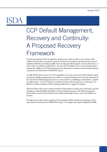 CCP Default Management, Recovery and Continuity: A