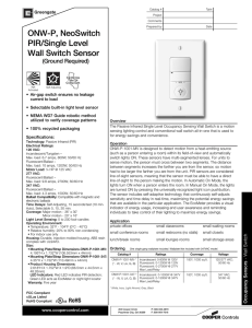 ONW-P, NeoSwitch PIR/Single Level Wall Switch Sensor