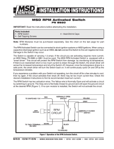 MSD 8950 RPM Switch Installation Instructions