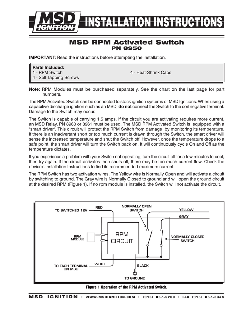 Msd 8950 Rpm Switch Installation Instructions