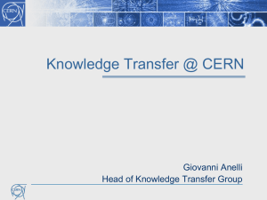 Knowledge Transfer @ CERN
