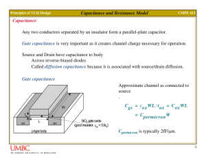 Capacitance and Resistance Model Capacitance Any two