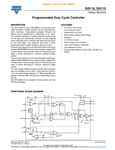Si9118, Si9119 Programmable Duty Cycle Controller