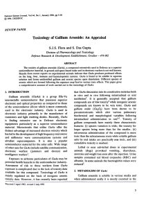 Toxicology of Gallium Arsenide: An Appraisal