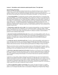 Lesson 4: Calculations used to determine patient