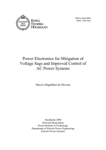 Power Electronics for Mitigation of Voltage Sags and Improved