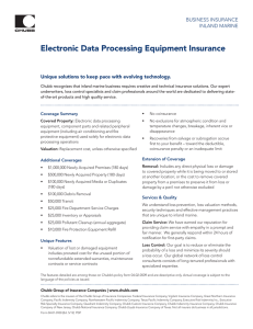 Electronic Data Processing Equipment Insurance