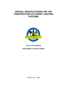 special specifications for the construction of street lighting systems