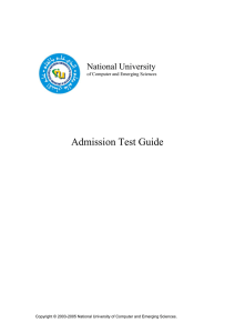 Admission Test Guide - National University of Computer and